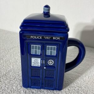 Zeon Doctor Who TARDIS Police Box Ceramic Mug W Lid
